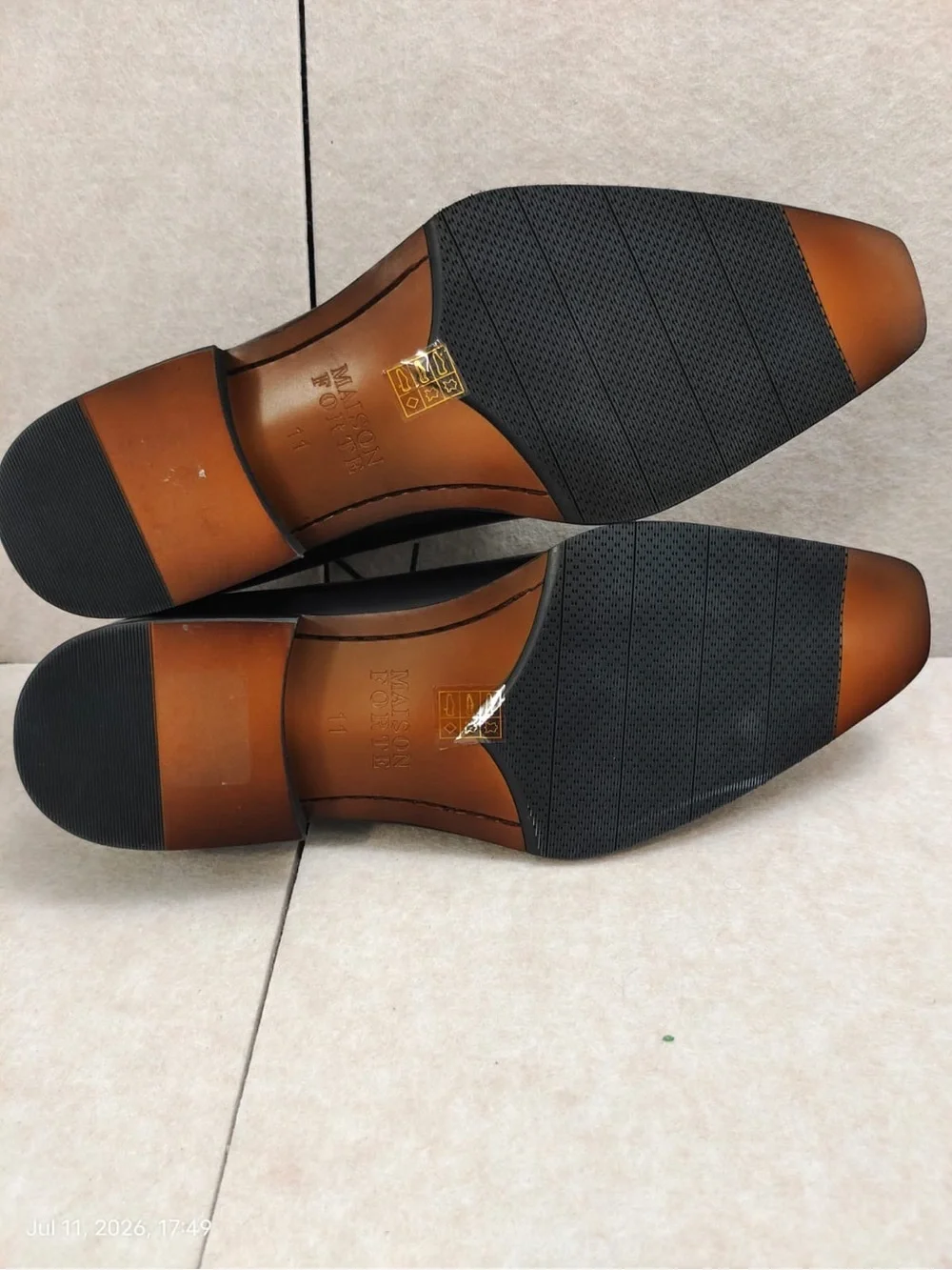 NWOB Maison Forte Director Wholecut Oxford Men's Shoes Size 11 Black Leather